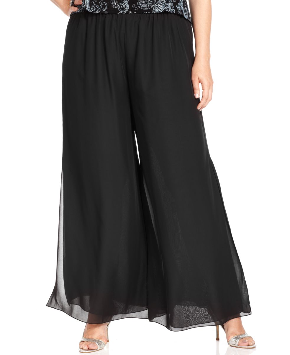 chiffon pants plus size