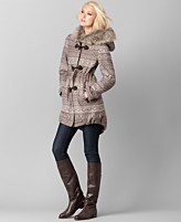 Buffalo Jeans Coat, Kylie Long Sleeve Fair Isle Faux Fur Anorak