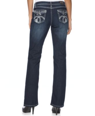 ... Jeans, Bootcut Leg Embroidered Faded, Dark Wash - Jeans - Women - Macy
