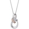 macys deals on 14k Rose Gold and Silver Diamond (1/10-ct. tw.) Swirl Pendant Necklace