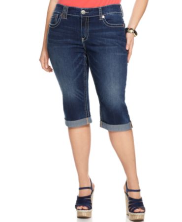 plus sizes jeans cuffed bermuda charisma seven7 wash denim shorts