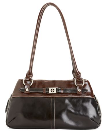 Giani Bernini Handbag, Glazed Leather Swagger Satchel - Handbags & Accessories - Macy&#39;s