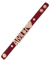 BCBGeneration Bracelet, Rose Gold-Tone Red Croco Amor Affirmation Bracelet