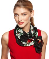 Cejon Scarf, Holiday Satin Poinsettia