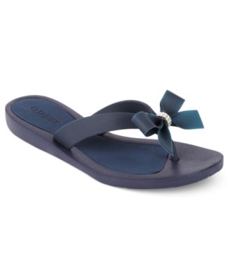 guess tutu bow flip flops navy