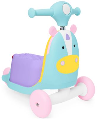 Skip Hop Zoo 3-in-1 Ride-On Unicorn Toy Scooter image number null