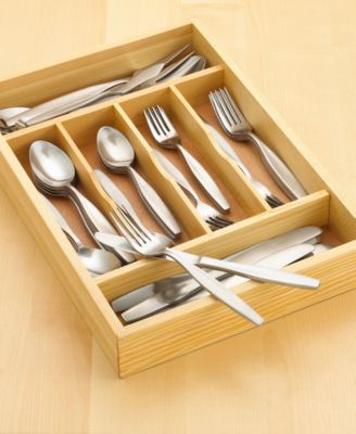 The Cellar Brushed Satin 45-Piece Flatware Set with Caddy