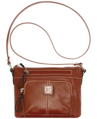 Giani Bernini Handbag, Glazed Leather Crossbody Bag