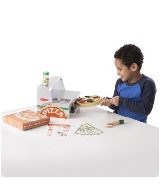 Melissa & Doug Top & Bake Wooden Pizza Counter Play Set-41 Pcs image number null