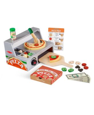 Melissa & Doug Top & Bake Wooden Pizza Counter Play Set-41 Pcs image number null