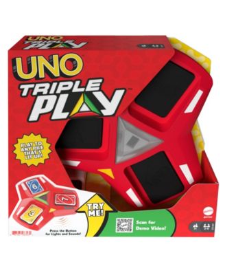 UNO Triple Play Card Game, Game for Family Night, Lights and Sounds image number null