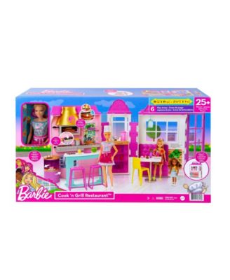 Barbie Cook and Grill Restaurant Doll and Play Set, 33 Piece image number null