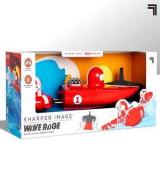 THE SHARPER IMAGE RC Wave Rage, Wireless Rechargeable Bumper Boat with Tow Rider - Red image number null