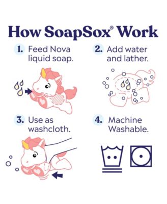 SoapSox Nova the Unicorn Bath Toy Sponge image number null