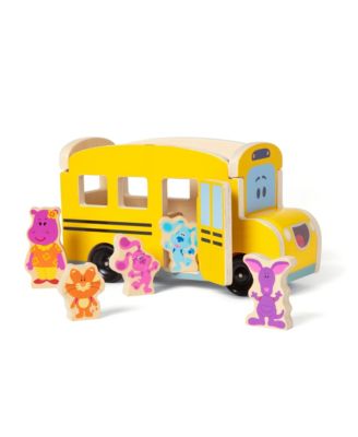 Melissa and Doug Blues Clues You Pull-Back School Bus Play Set, 9 Piece image number null