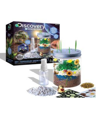 Discovery Kids DIY Terrarium Grow Kit, Fast-Growing Indoor Mini Garden, Create A Living Ecosystem, Includes Sand, Seeds, Potting Mix, Stones and More