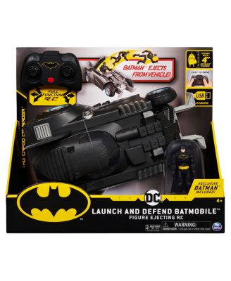 Batman Launch and Defend Batmobile Remote Control Vehicle with Exclusive 4-inch Batman Figure image number null