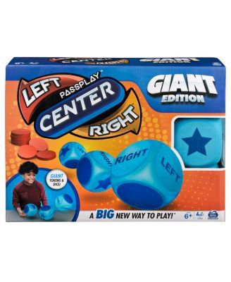 Giant Passplay: The Game of Left Center Right, The Classic Dice Game with Big, Oversized Dice for Kids, Families and Adults Ages 6 and up