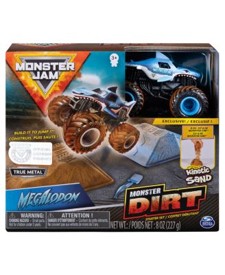 Monster Jam, Megalodon Monster Dirt Starter Set, Featuring 8oz of Monster Dirt and Official 1:64 Scale Die-Cast Monster Jam Truck image number null