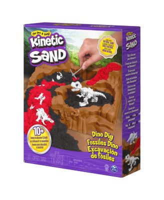Kinetic Sand, Dino Dig Playset with 10 Hidden Dinosaur Bones to Discover image number null
