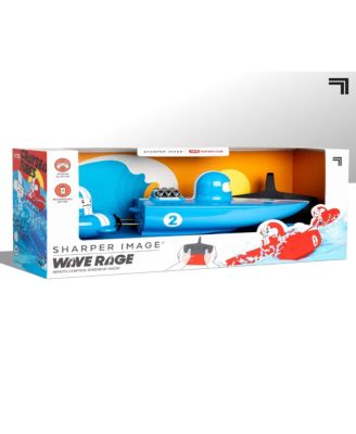 Sharper Image RC Wave Rage, Wireless Rechargeable Bumper Boat with Tow Rider - Blue image number null
