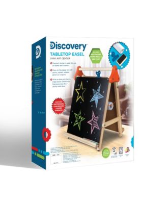 Discovery Kids 3-in-1 Tabletop Dry Erase Chalkboard Painting Art Easel, Wood Frame image number null