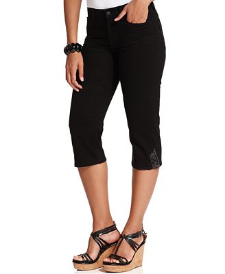NYDJ Petite Delilah Cropped Jeans, Black Wash - Jeans - Women - Macy's