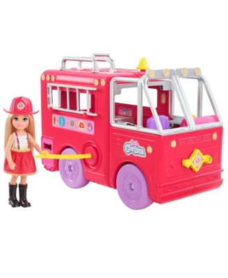 Barbie Chelsea Fire Truck Vehicle, 17 Piece Set
