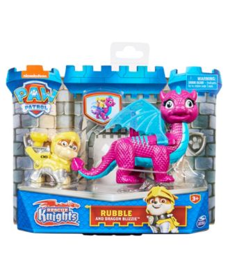 PAW Patrol, Rescue Knights Rubble and Dragon Blizzie Action Figures Set, Kids Toys for Ages 3 and up image number null