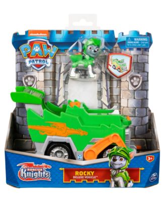 PAW Patrol, Rescue Knights Rocky Changing Toy Car with Collectible Action Figure, Kids Toys for Ages 3 and up image number null