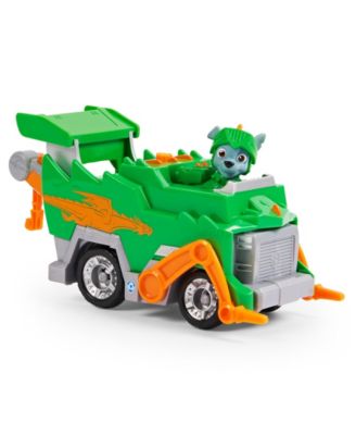 PAW Patrol, Rescue Knights Rocky Changing Toy Car with Collectible Action Figure, Kids Toys for Ages 3 and up image number null