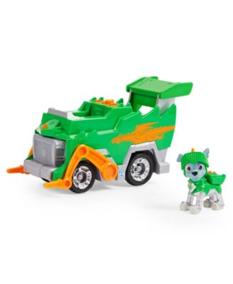 PAW Patrol, Rescue Knights Rocky Changing Toy Car with Collectible Action Figure, Kids Toys for Ages 3 and up