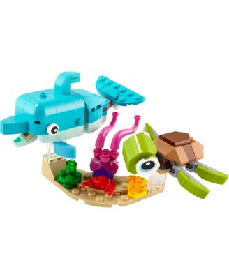 LEGO  Creator 3 in 1 Dolphin and Turtle Building Kit, Featuring Sea Animal Toys, 137 Pieces image number null