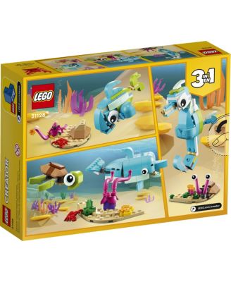 LEGO  Creator 3 in 1 Dolphin and Turtle Building Kit, Featuring Sea Animal Toys, 137 Pieces image number null