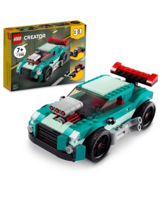 LEGO  Creator 3 in 1 Street Racer Building Kit Featuring a Muscle Car, Hot Rod Car Toy and Race Car, 258 Pieces