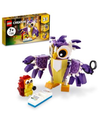 LEGO  Creator 3 in 1 Fantasy Forest Creatures Building Kit, Owl, Rabbit and Squirrel Animal Toys, 175 Pieces image number null
