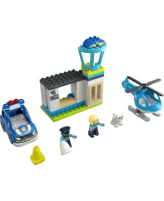 LEGO  Duplo Rescue Police Station and Helicopter Building Toy Play set, 40 Pieces image number null