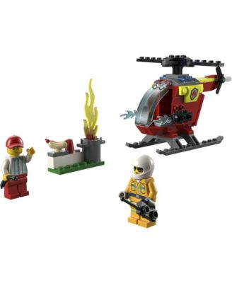 LEGO® City Fire Helicopter Building Kit, Firefighter and Hotdog Server Mini figures, 53 Pieces image number null