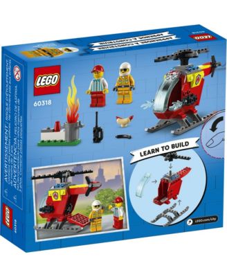 LEGO  City Fire Helicopter Building Kit, Firefighter and Hotdog Server Mini figures, 53 Pieces image number null