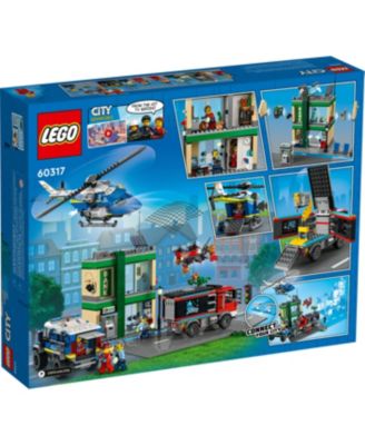 LEGO® City Police Chase at the Bank Building Kit, Multi-Model Police and Crook Toy Play Set, 915 Pieces image number null