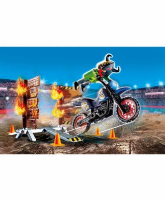 PLAYMOBIL Stunt Show Motocross with Fiery Wall image number null