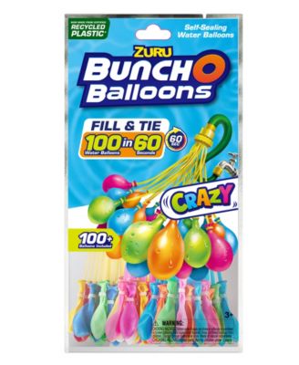 CLOSEOUT! Bunch O Balloons Crazy 100 Rapid-Filling Self-Sealing Water Balloons by ZURU, Set of 3 image number null