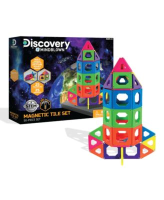 Discovery #MINDBLOWN Magnetic Tile Building Blocks Set, 50 Piece image number null