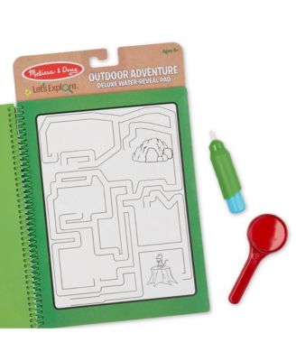 Melissa and Doug Lets Explore Water Wow Outdoor Adventure Deluxe Water-Reveal Pad Reusable On The Go Travel Activity 10 Piece Set image number null