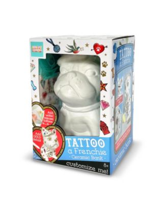 Bright Stripes Tattoo a Frenchie Decorate a Ceramic Bank Craft Kit, 5 Pieces image number null