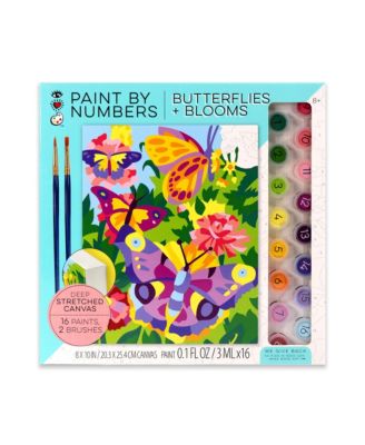 Bright Stripes iHeartArt Paint by Number Butterflies and Blooms Stretched Canvas Set, 19 Piece
