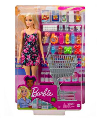 Barbie Supermarket Shopping Doll Playset with Accessories Shopping Cart