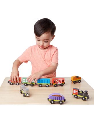Melissa & Doug Wooden Train Cars & Pieces image number null