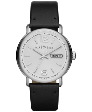 UPC 796483137721 product image for Marc by Marc Jacobs Men's Fergus Black Leather Strap Watch 42mm MBM5076 | upcitemdb.com