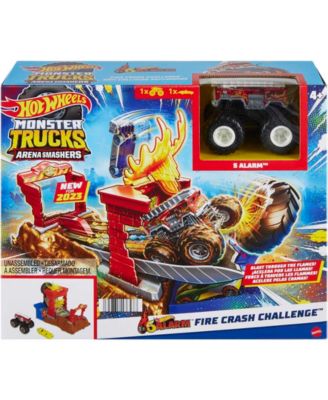 Hot Wheels Monster Trucks Arena Smashers 5 Alarm Fire Crash Challenge Playset image number null